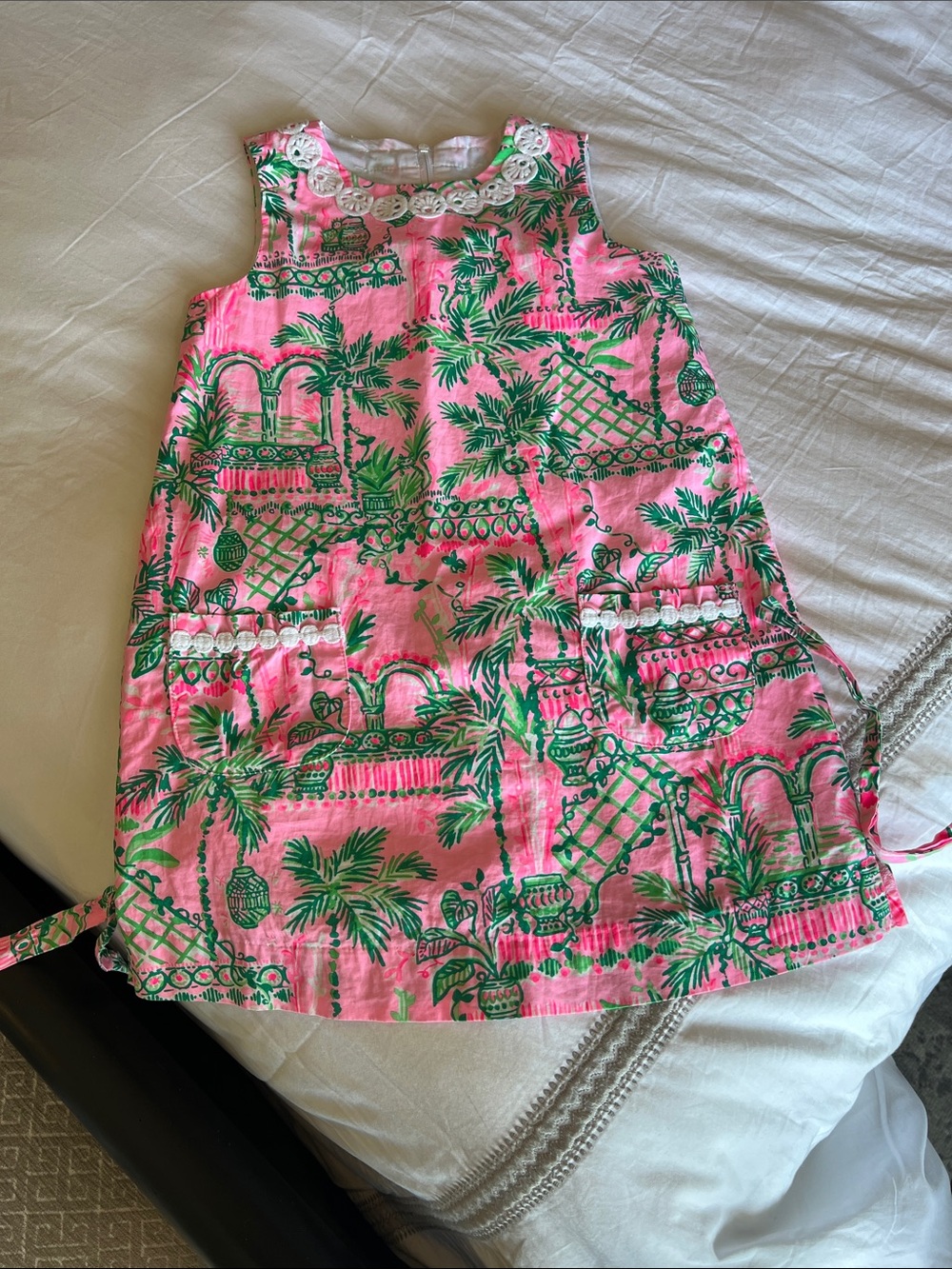 Lilly Pulitzer Girls' Pink & Green Tropical Print Dress